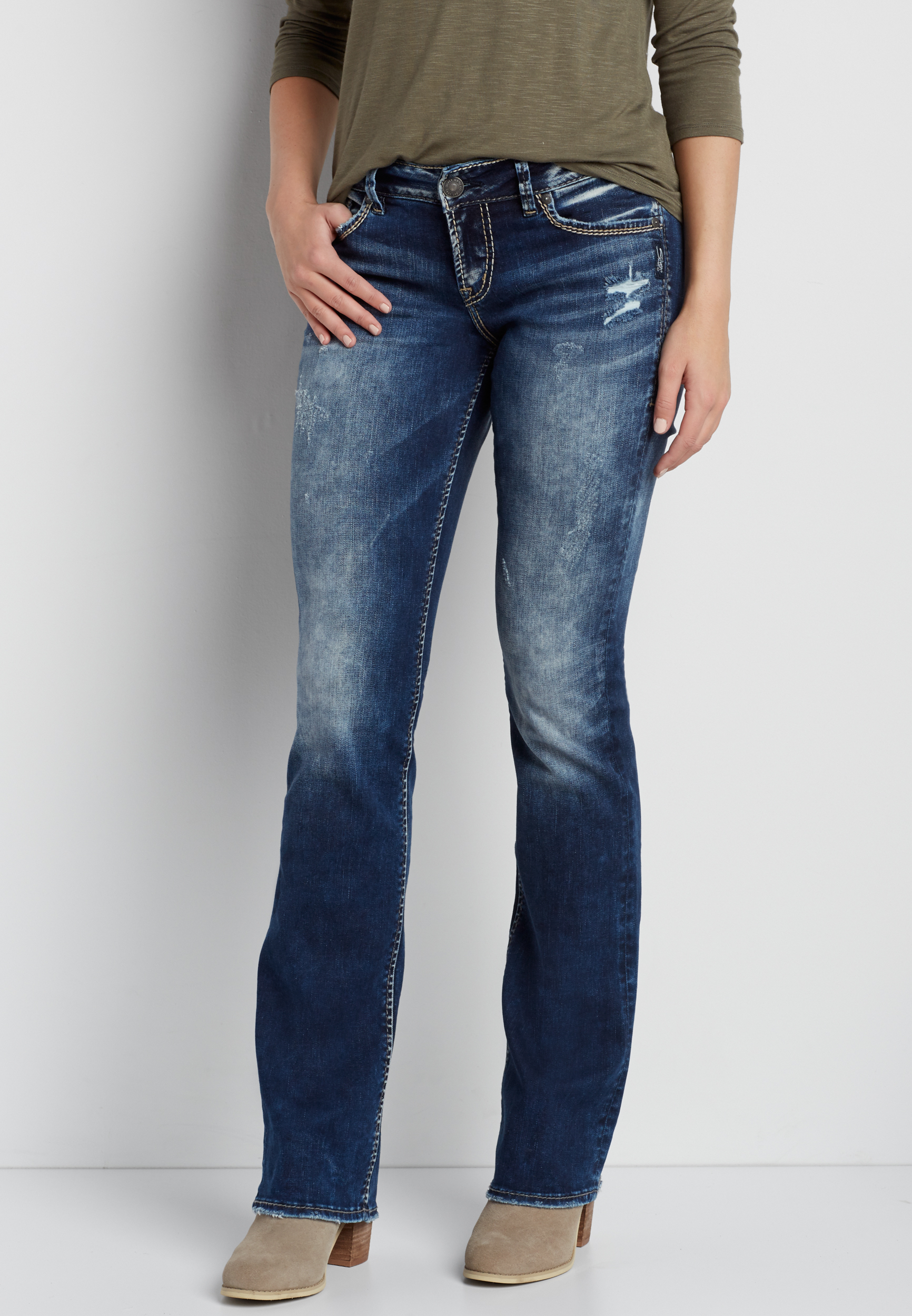 maurices silver boyfriend jeans