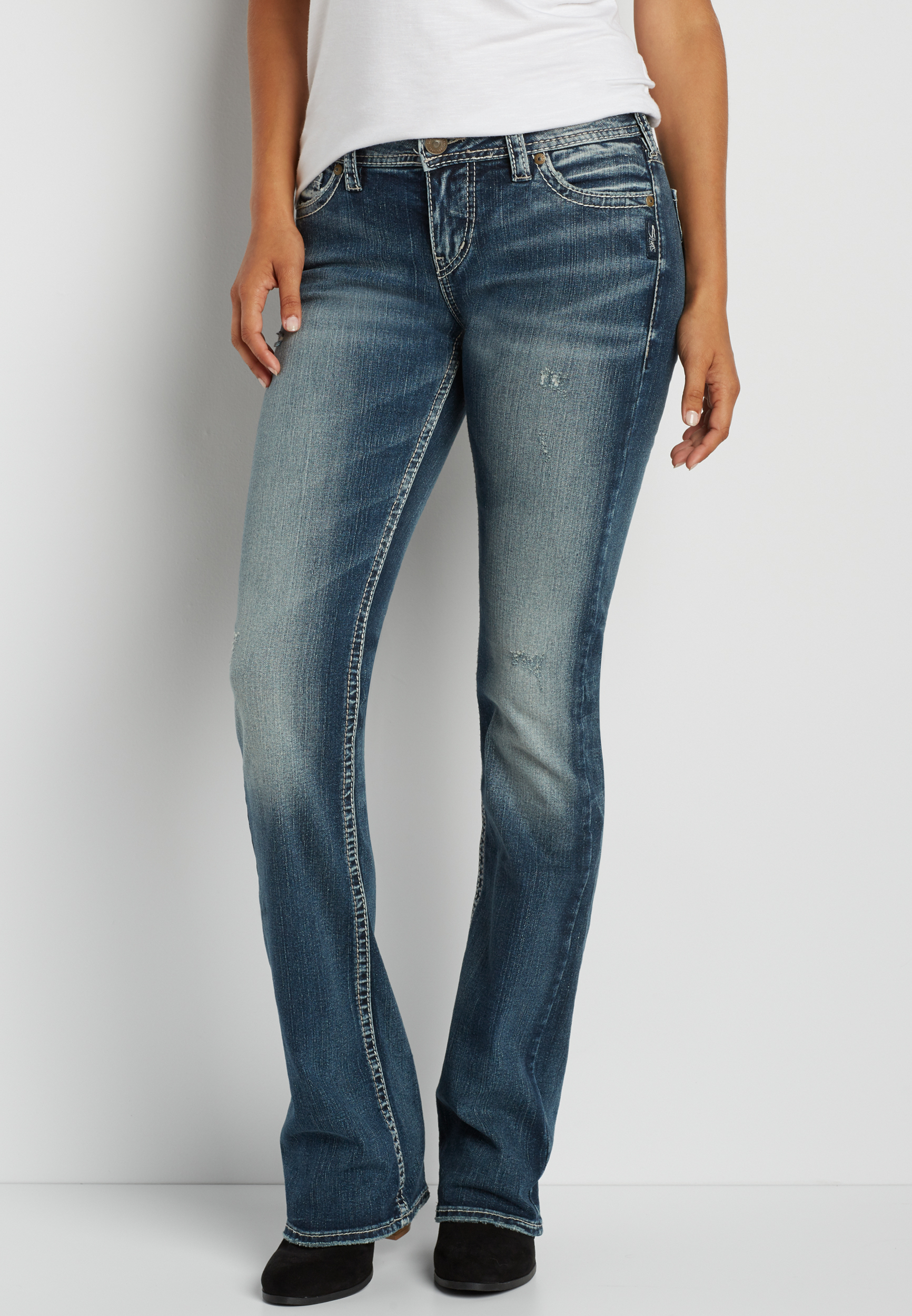 maurices silver boyfriend jeans