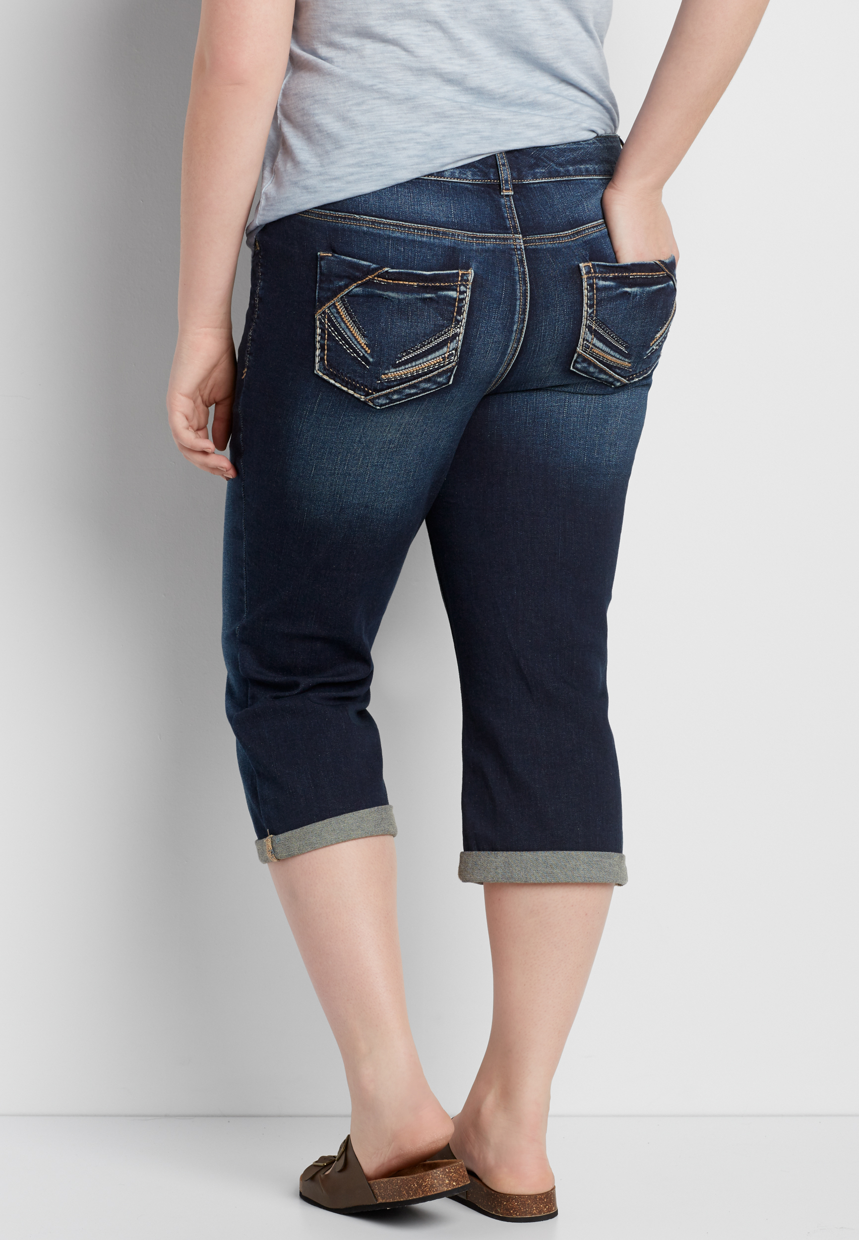women's plus size denim capris