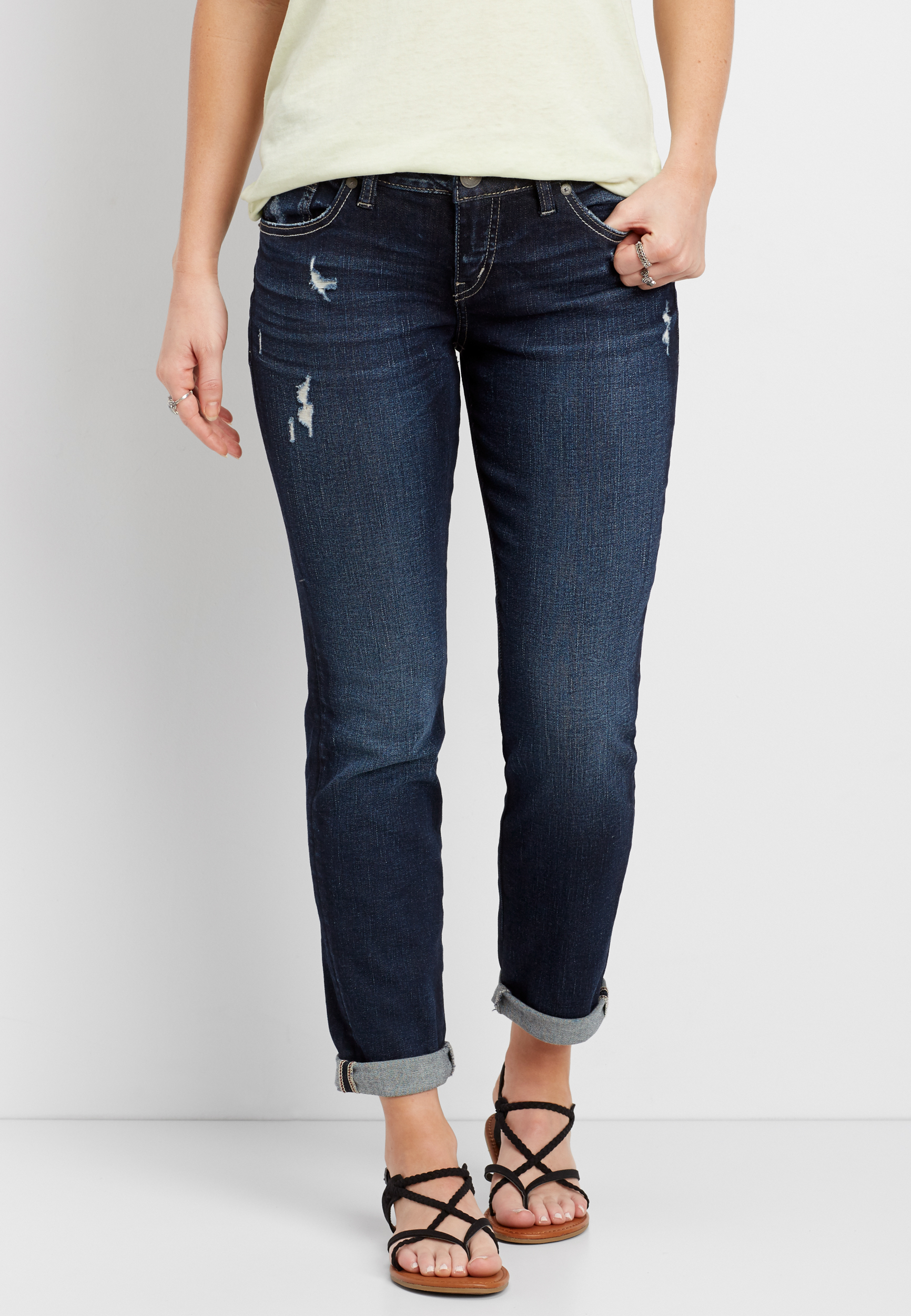 maurices silver boyfriend jeans