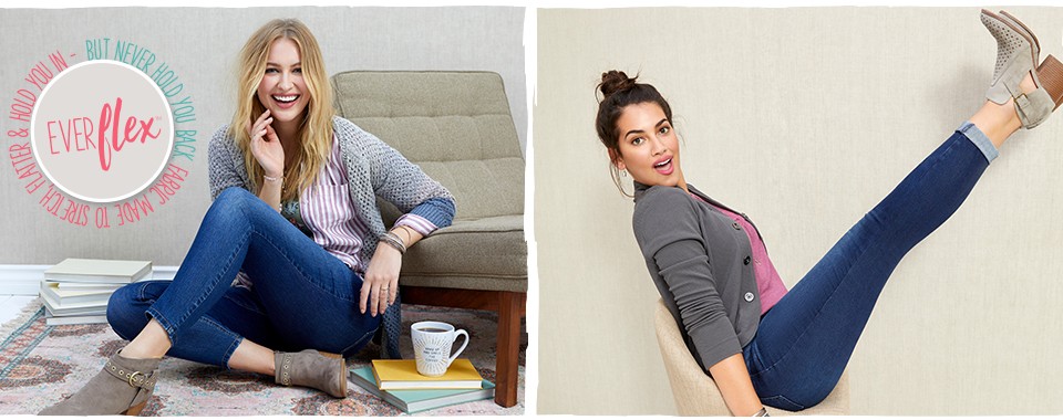 everflex, fabric made to stretch, flatter and hold you in but never hold you back